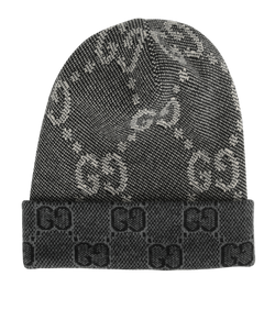 Gucci GG Beanie, Wool, Grey, MII, Sz L, DB, 3*